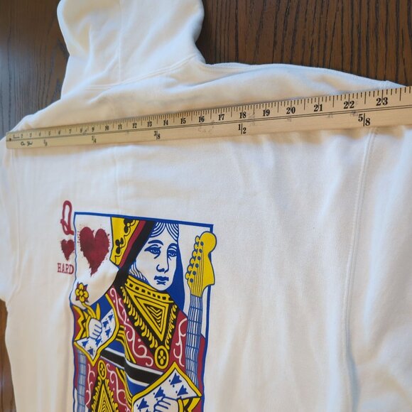 Hard Rock Hotel & Casino Biloxi white zip Hoodie size L Queen of Hearts Graphic - Picture 13 of 16
